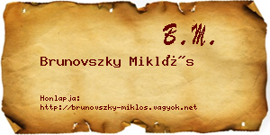 Brunovszky Miklós névjegykártya